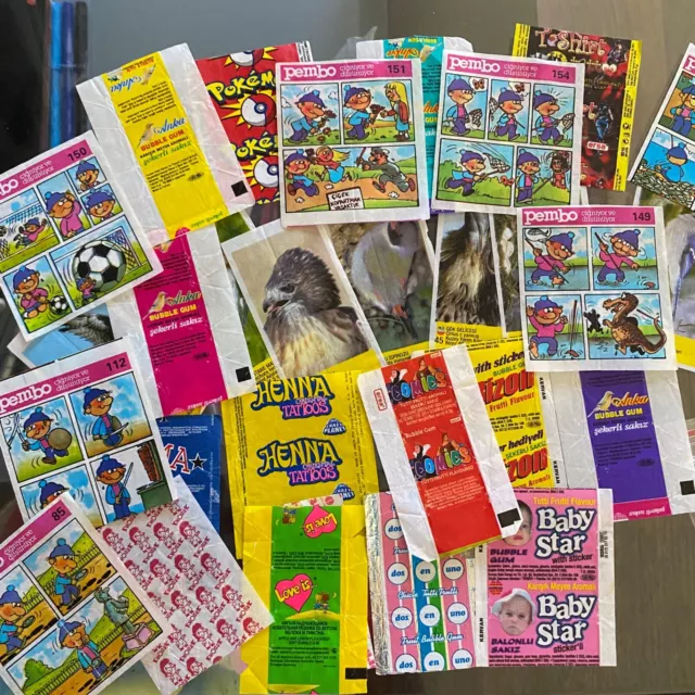 collection of bubble gum wrappers vintage