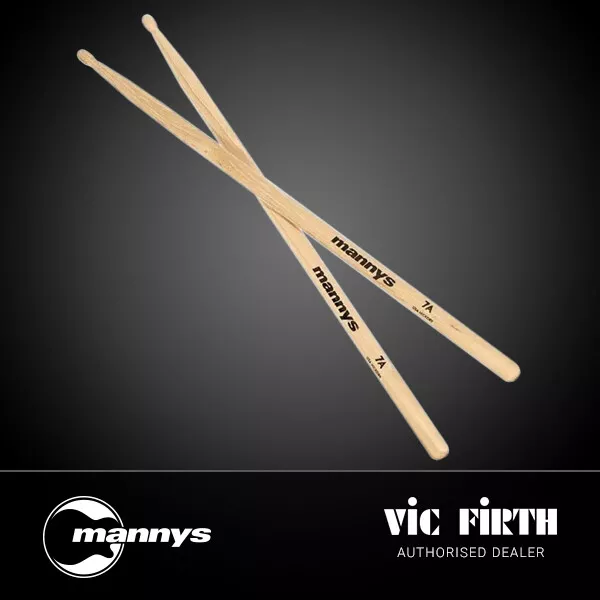 Vic Firth Nova 7A Wood Tip Drumsticks w/ Mannys Logo