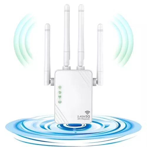 ANDHOT 2023 Nouveau Répéteur WiFi Puissant 1200Mbps, Amplificateur WiFi Double B