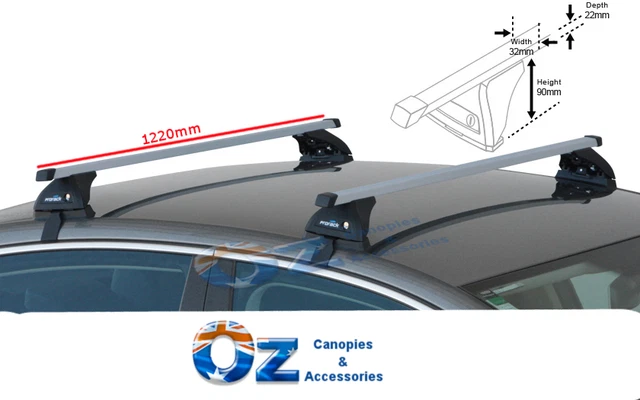 ROOF RACK FORD Ranger PX Roof Rack Standard Duty Crossbars 1220mm Pair ...