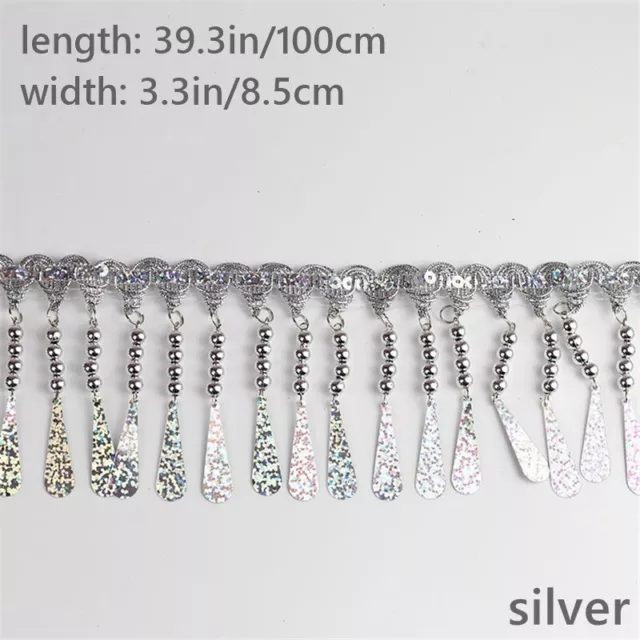 DIY Sequin Bead Fringe Tassel Trimming Material Stage Clothing Sewing Trim Craft