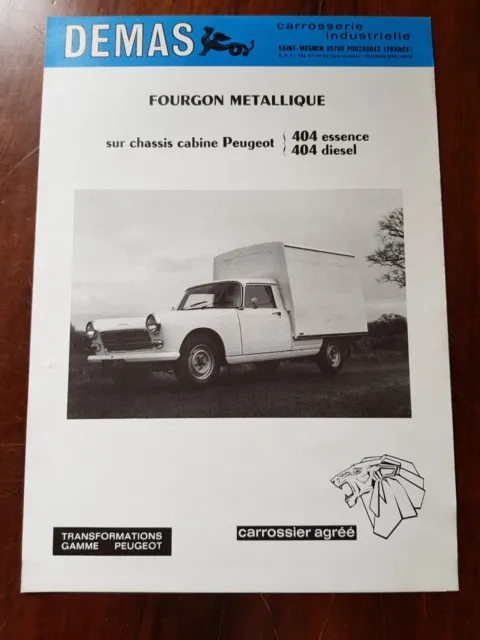 Peugeot 404 Pick-Up Body Demas Brochure French 1970s