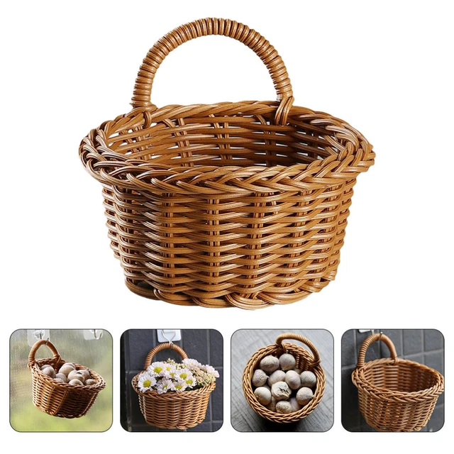 WICKER ONION BASKET Planters for Indoor Plants Rattan Wall Hanging