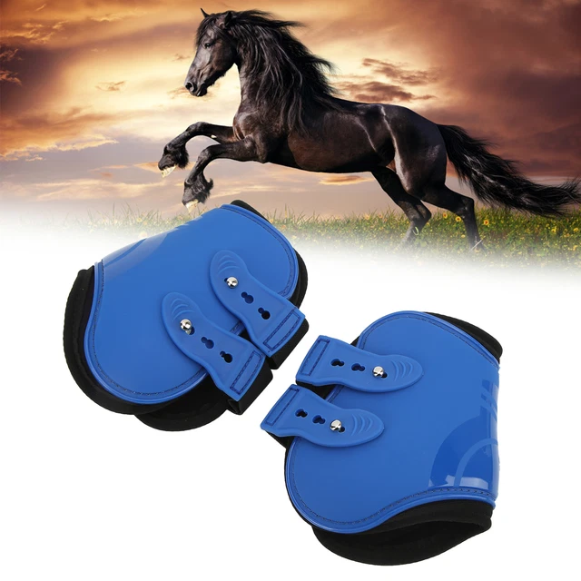 (Blue Hind Legs L)Horse Tendon Brace Guard Horse Leg Boots Shock Absorbing Blue