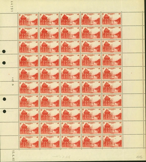 Dahomey 1941-French Colony -MNH stamps.Yvert Nr.:127. Sheet of 50.(EB) AR1-01253