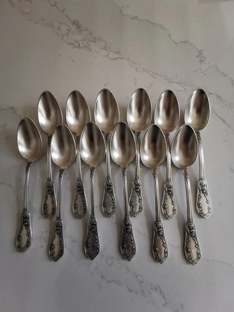 ERCUIS MODÈLE CARTHAGE 6 ou 12 cuillères à café , dessert ART DECO métal argenté EUR 65,00