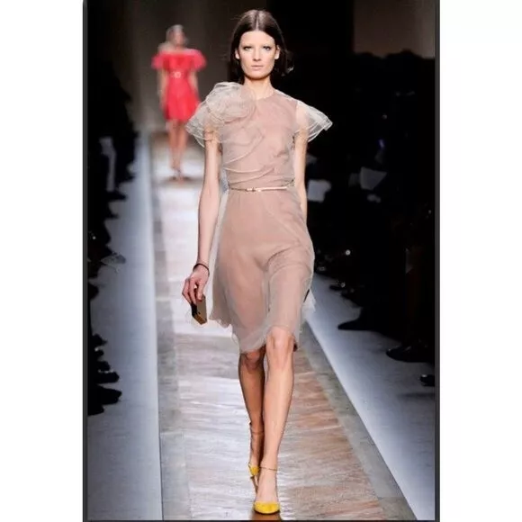 VALENTINO RUNWAY Silk Knee-Length Dress Size: S/M  NEW
