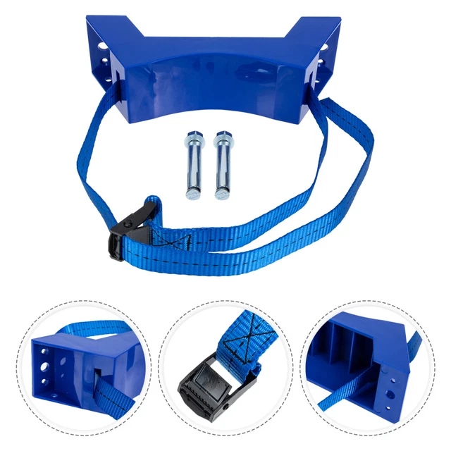 Support Mural Pour Bouteille De Gaz - En ABS Bleu - Pour Camping-car, Caravane, Atelier - Capacité 5 Kg, Avec Sangle Ajustable - 8