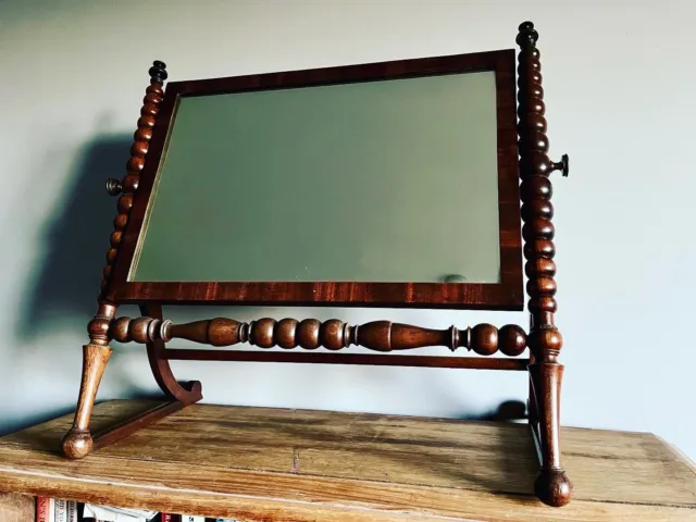 Mid 19th Century Bobbin Turned Dressing Table Mirror