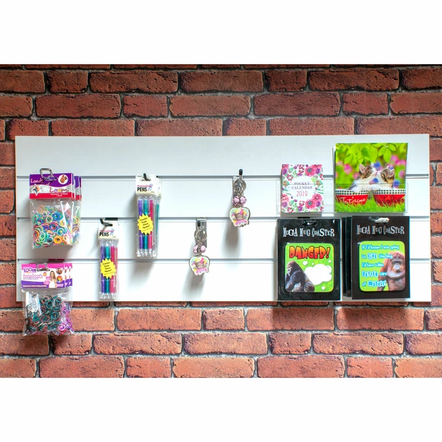 thumbnail image 2 of White PVC Slatwall Panel – Groovewall For Retail, Shop, Museum, Garage Display 2 of 5
