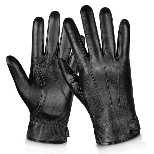 Genuine Sheepskin Leather Gloves 70% / 100% Cashmere Lined M L XL for Women Man