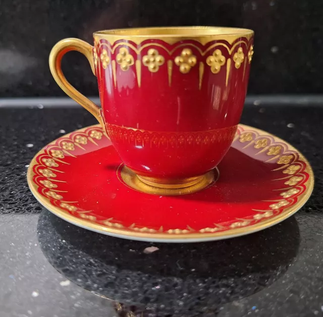 Antique Victorian Coalport Demitasse Cup and Saucer