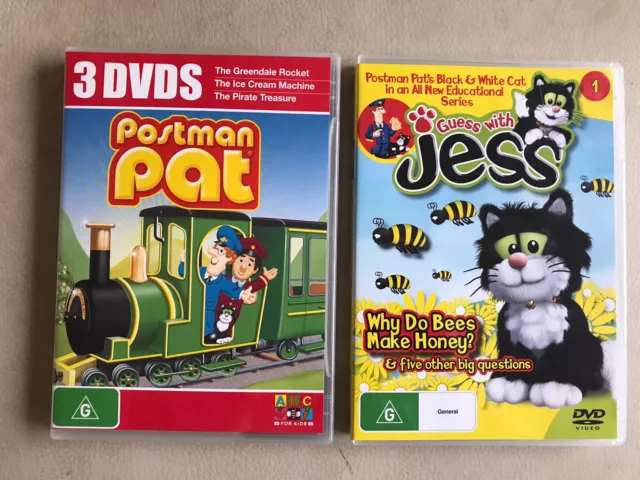 POSTMAN PAT 3 DVDs + Guess With JESS DVD R4 VGC