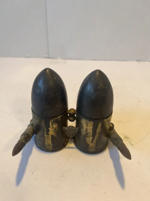 WW1 US Army Camp Meade Trench Art Artillery Shells Ink Wells