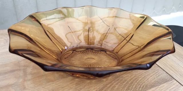 Vintage Amber Glass Bowl
