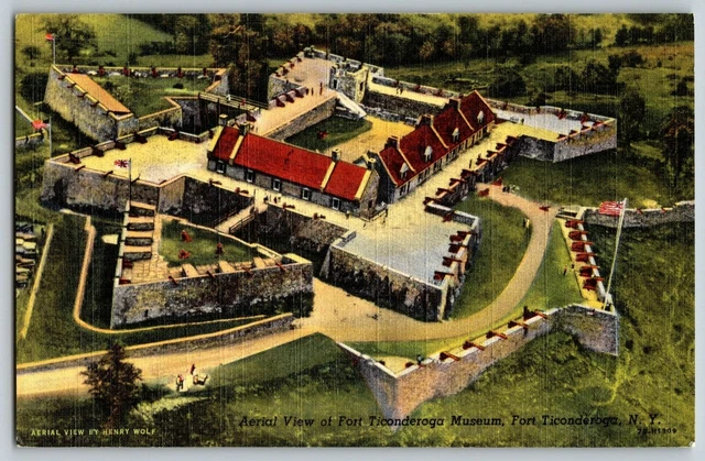 Fort Ticonderoga, New York - Aerial View of Fort Ticonderoga - Vintage Postcard