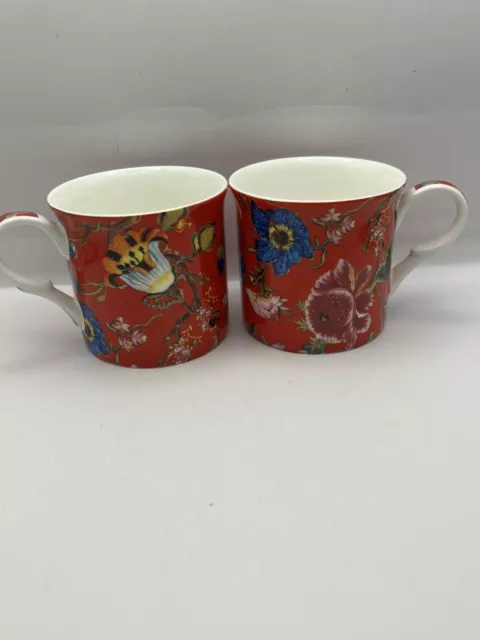 Heritage STOKE ON TRENT ANTHINA RED Fine Bone China Coffee Tea Mugs