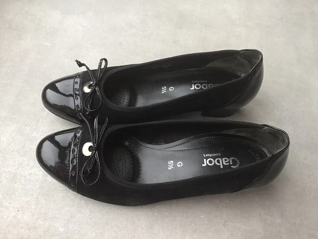 GABOR BLACK PATENT leather Court Shoes moc Croc Size 6 G 12.00 PicClick UK