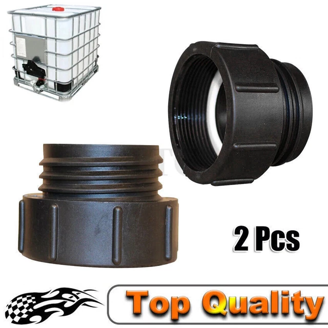 2X IBC CONTAINER Adapter Grobgewinde 2 Zoll 60mm S60x6 Kunststoff Tank ...