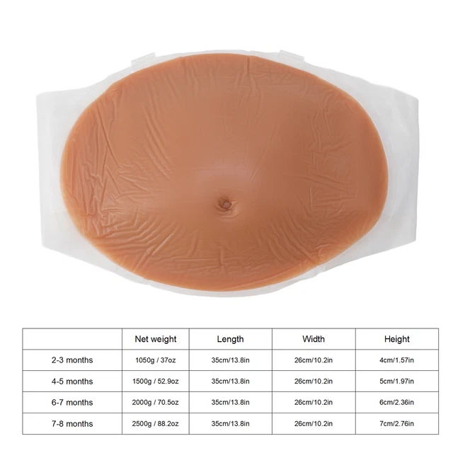 Fake Pregnancy Belly Silicone Breathable Elastic Artificial False Pregnant GT