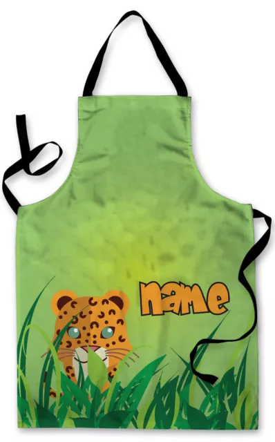 Personalizado Selva Leopardo Niños Delantal Horneado Pintura Agua Artes & Crafts