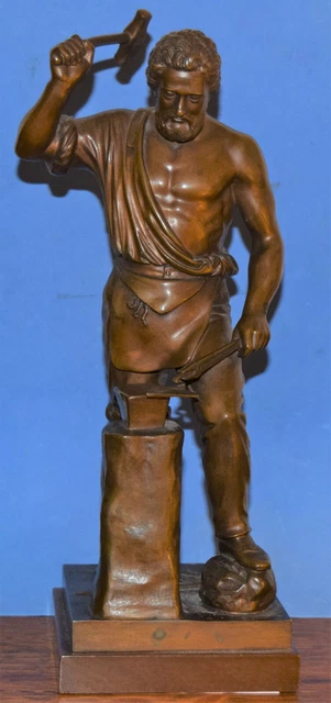 Large, Fine BRONZE Statue BLACKSMITH L. Rasmussen Copenhagen - late 19th Century