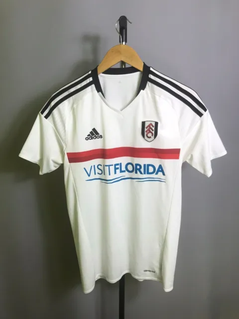 Fulham 2016 2017 Home Football Soccer Jersey Shirt Adidas AP8167 White Sz S