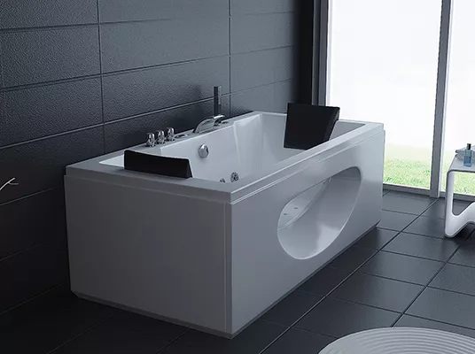 Vasche Vasca Idromassaggio Doppia Bagno 180X90 -26 Idrogetti + Ozono Spa Cromo