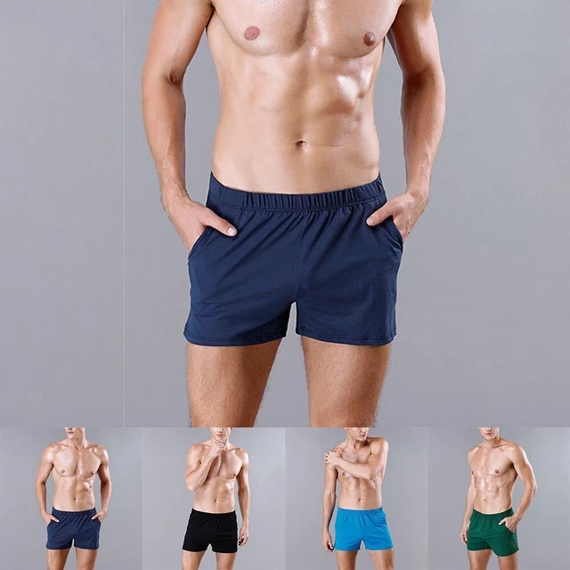 Täglich Zuhause Männerunterwäsche Unterhose Boxer Einfarbig Modisch Sexy