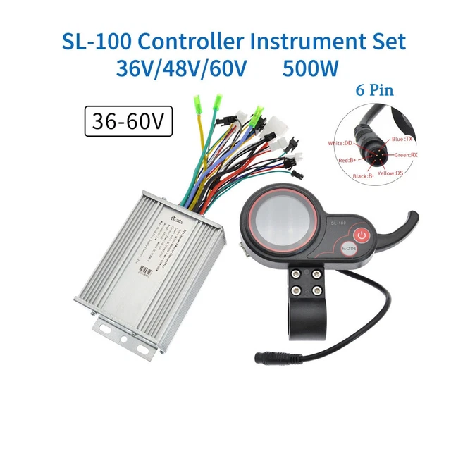 MEXWLOP Scooter elettrico 60V 52V 48V 36V Display motore brushless senza regolatore Hall con display LCD EBike regolatore brushless intelligente (display testa piatta) regolatore per monopattino elett