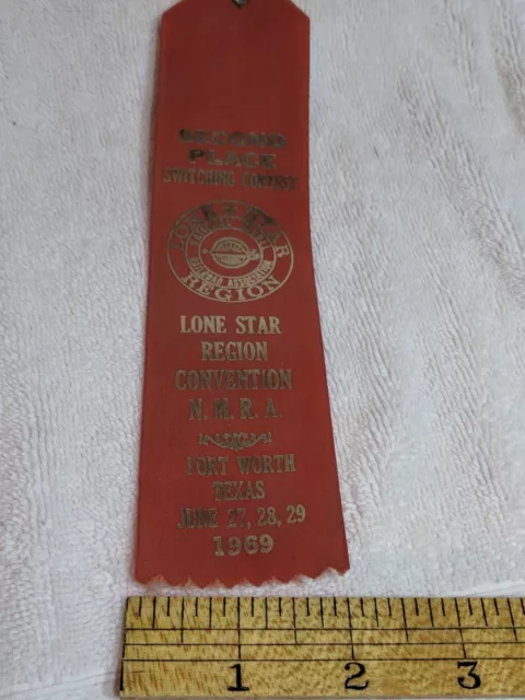 VINTAGE NMRA LONE Star Region 1969 Fort Worth Ribbon SWITCHING AWARD $2 ...
