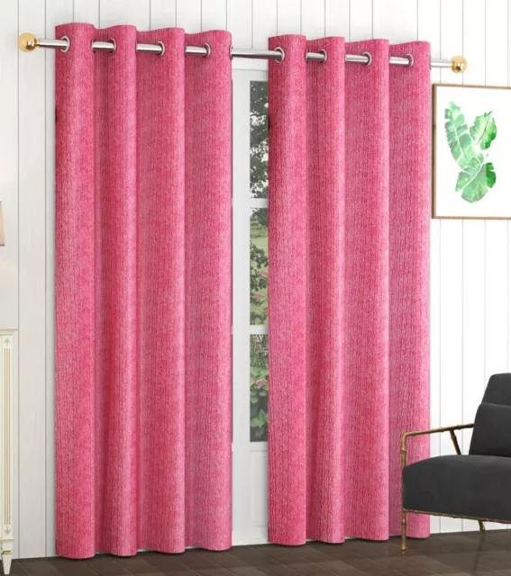 Pesado Calidad Poliéster Textura Diseño Rosa Color Ojal Cortinas