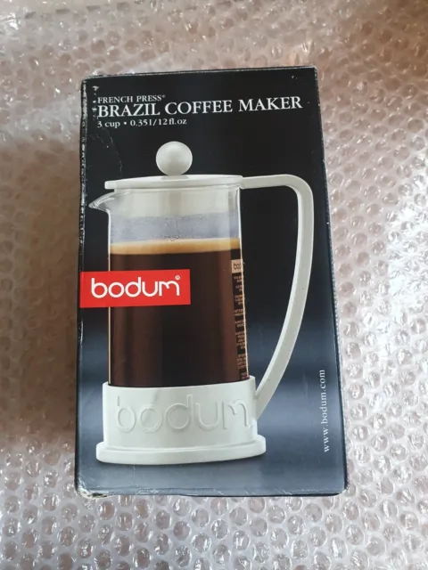 Bodum French Press coffee maker, 3 cup, 0.35 l, 12 oz NEW White