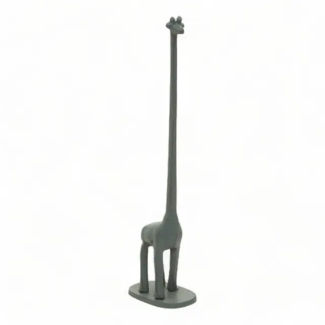 Estatuilla de jirafa gris soporte de rollo de inodoro rústico decoración de baño hierro fundido jirafa 2