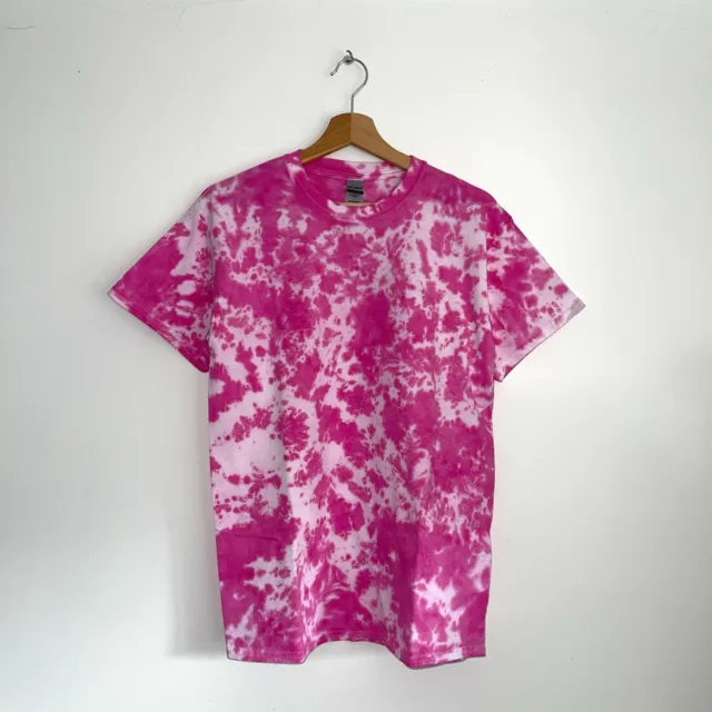 Hot Pink Scrunch TIE DYE T-SHIRT Hand Dyed tiedye New Unisex Festival Tee tshirt