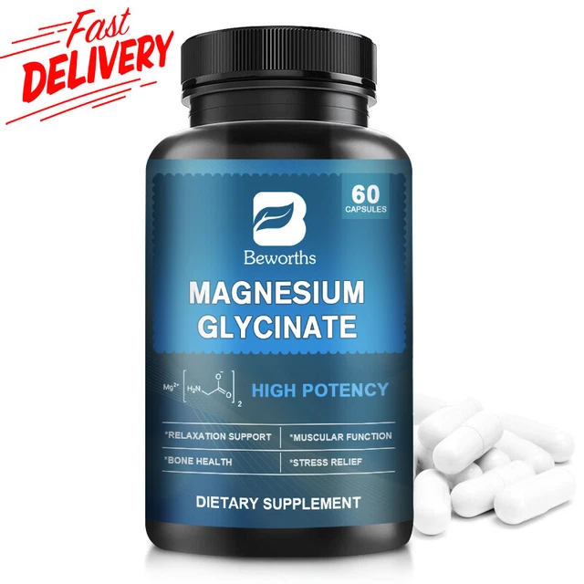 MAGNESIUM GLYCINATE 350MG High Absorption,Improved Sleep,Stress