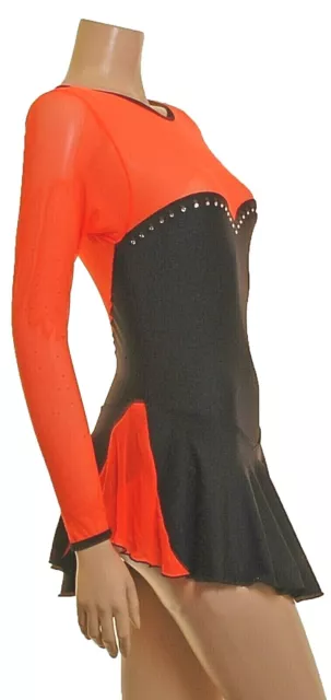 Skating Dress Black Lycra/Orange Mesh 3