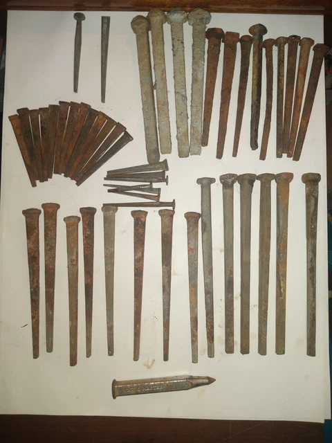 Lot of 50 Vintage Various Sizes Types Spikes Nails & Punch See Pictures:)