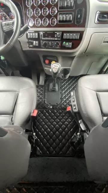 Peterbilt 389  386 388 Eco Leather Floor Mats fits 72” Sleeper Trucks Model