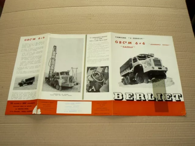 Prospectus Camion BERLIET GBC 8 M Truck LKW Brochure Prospekt P 1729 1958