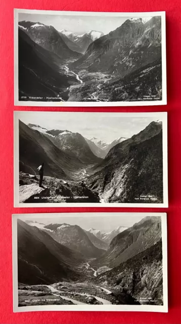 3 x Foto AK NORGE Norwegen um 1930 Videsaeter - Hjelledalen  ( 110575