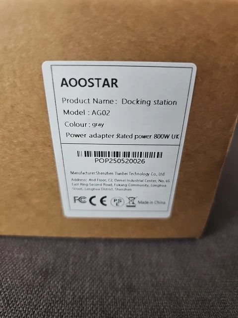 Station EGPU AOOSTAR AG02 Avec OCuLink Et USB 4.0 - Alimentation 800W, Compatible Cartes Graphiques Jusqu'à 600W