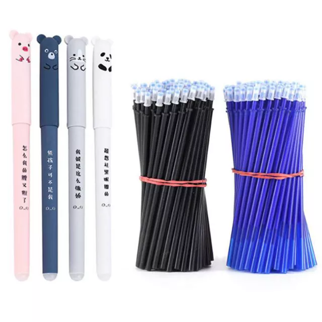 24pcs Animals Erasable Pen 0.5mm Erasable Pen Refills Rods Washable Station-u-