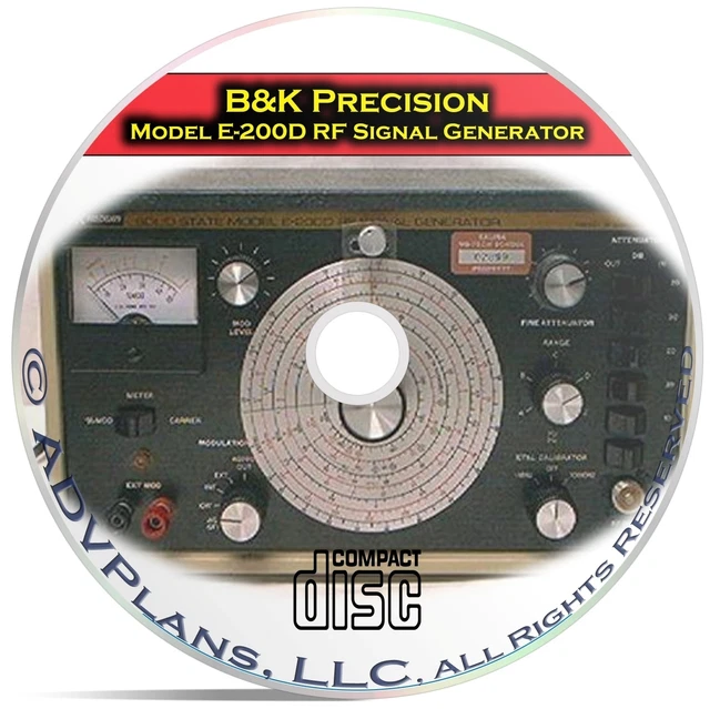 E200D RF SIGNAL Generator, Instruction Calibration Manuals, B&amp;K Precision CD C08 £7.69 - PicClick UK
