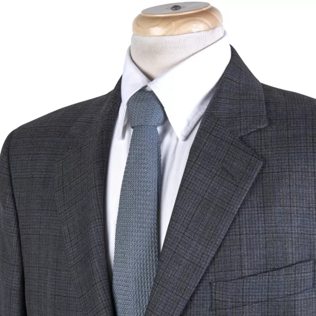 Brooks Brothers Sport Cappotto Uomo 41R Madison 1818 Grigio Navy Sky Plaid Lana