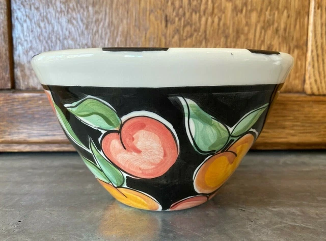 MINT Vicki Carroll 7 1/2" Small Mixing Bowl Bon Appetit Peach Fruit Vintage 1995
