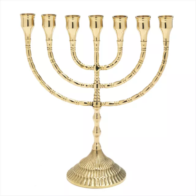 30cm Menorah Kerzenleuchter Groß Gold 7er Kerzenständer Messing 2880