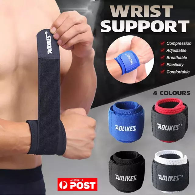 Band Wristband Strap Adjustable Sports Gym Wrist Support Brace Wrap Men Women AU