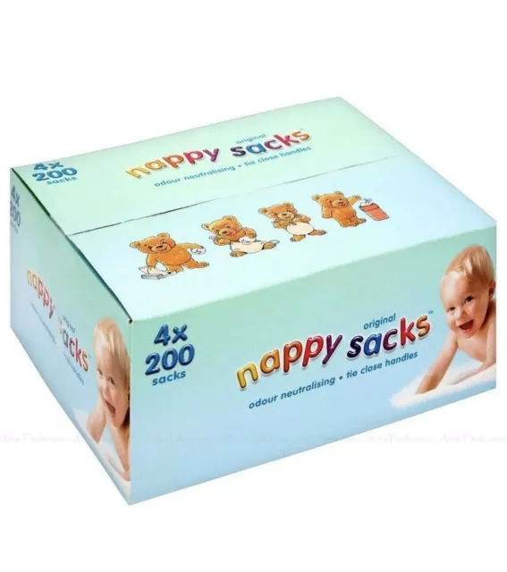 Poly Lina Original Baby Nappy Sacks Hygienic Disposal Bags Pack of 4 x 200 New