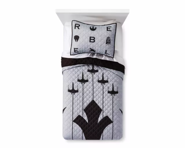 Juego de 7 piezas Disney Star Wars Rebel Twin Edredón, Silla, Sábana, Almohada, Lámpara Nuevo en Paquete 2